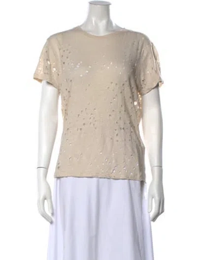 Pre-owned Iro Linen Crew Neck T-shirt In Neutrals