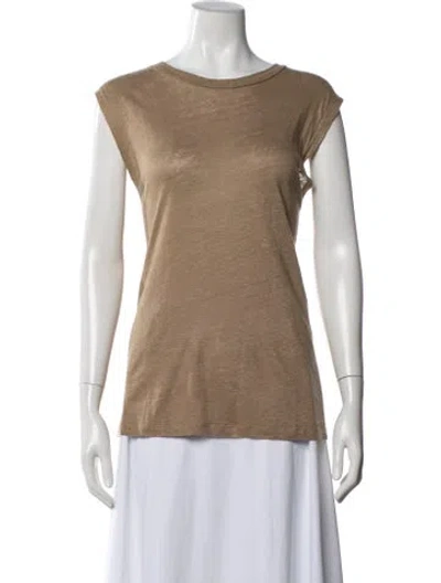 Pre-owned Iro Linen Crew Neck T-shirt In Neutrals