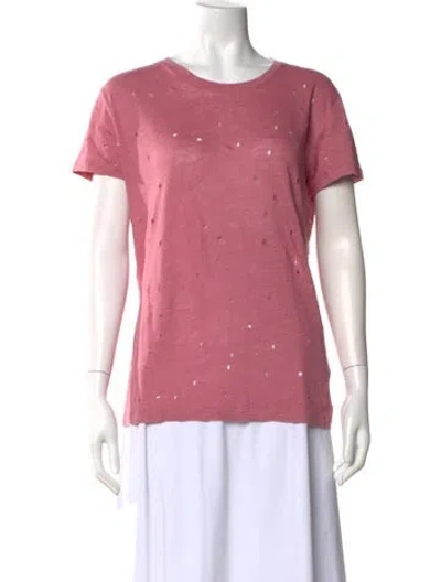 Pre-owned Iro Linen Crew Neck T-shirt In Pink