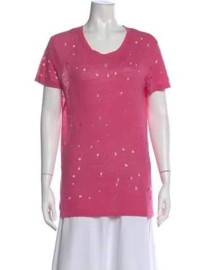 Pre-owned Iro Linen Crew Neck T-shirt In Pink