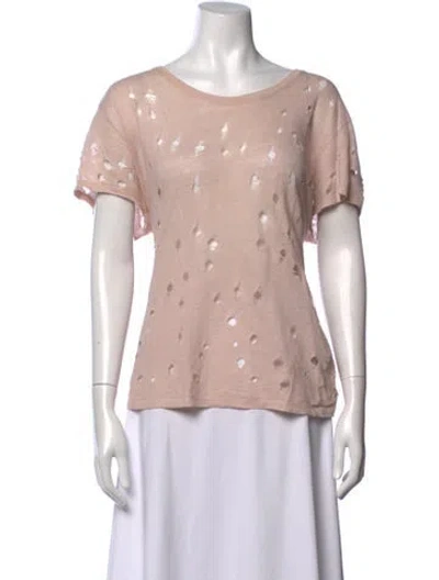 Pre-owned Iro Linen Crew Neck T-shirt In Pink