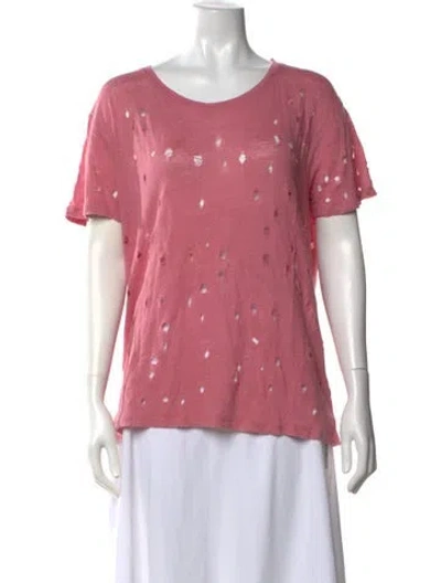 Pre-owned Iro Linen Crew Neck T-shirt In Pink