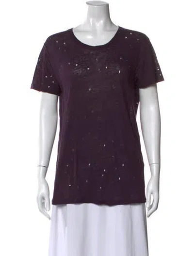 Pre-owned Iro Linen Crew Neck T-shirt In Purple