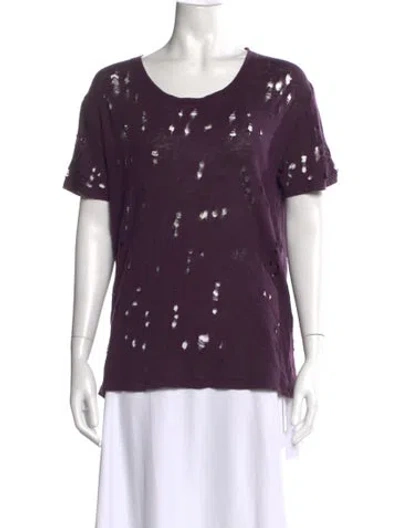 Pre-owned Iro Linen Crew Neck T-shirt In Purple