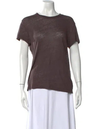 Pre-owned Iro Linen Crew Neck T-shirt In Purple
