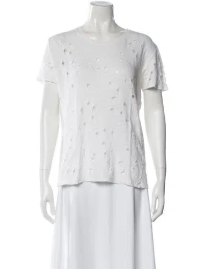 Pre-owned Iro Linen Crew Neck T-shirt In White