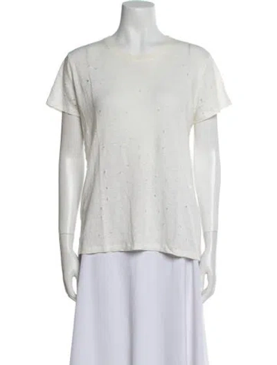 Pre-owned Iro Linen Crew Neck T-shirt In White