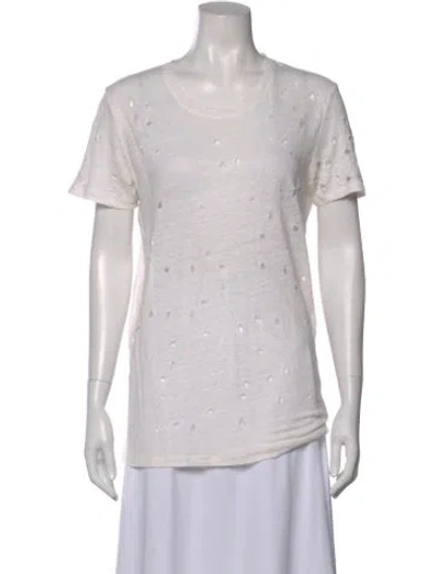 Pre-owned Iro Linen Crew Neck T-shirt In White