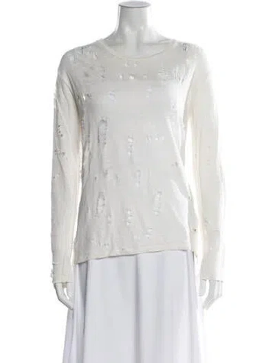 Pre-owned Iro Linen Crew Neck T-shirt In White