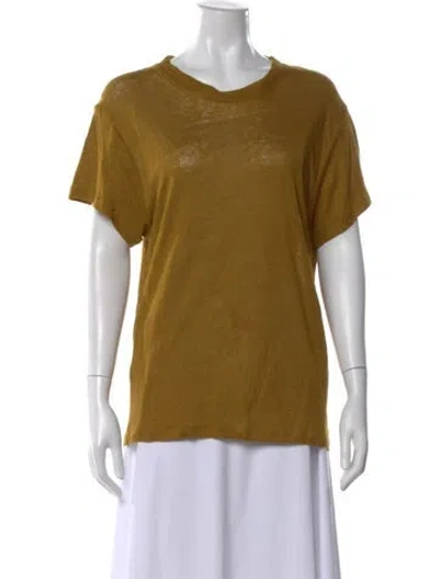 Pre-owned Iro Linen Crew Neck T-shirt In Yellow