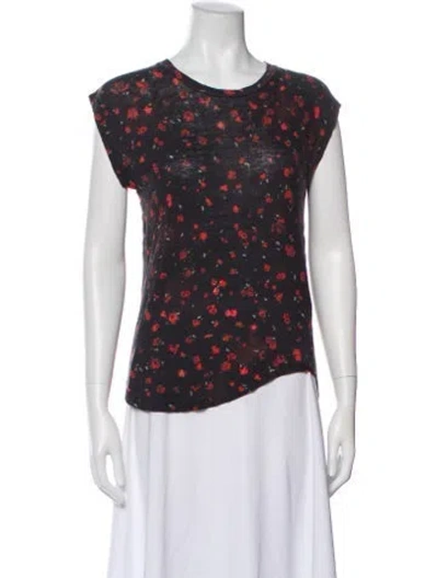Pre-owned Iro Linen Floral Print T-shirt In Gray