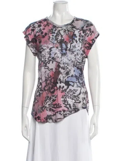 Pre-owned Iro Linen Floral Print T-shirt In Gray