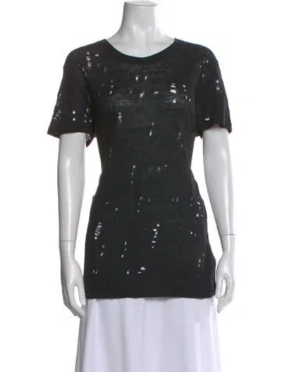 Pre-owned Iro Linen Graphic Print T-shirt In Black