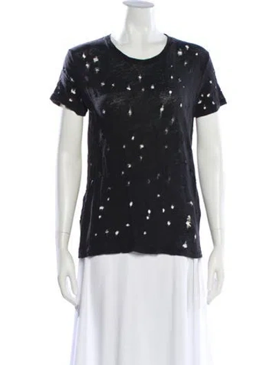 Pre-owned Iro Linen Graphic Print T-shirt In Blue