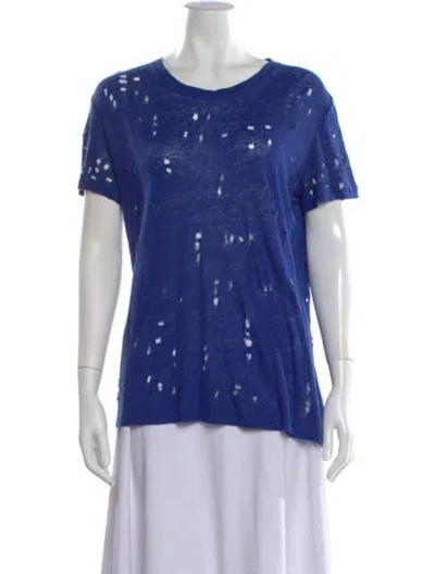 Pre-owned Iro Linen Graphic Print T-shirt In Blue