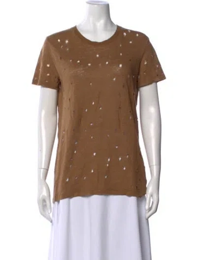 Pre-owned Iro Linen Graphic Print T-shirt In Brown