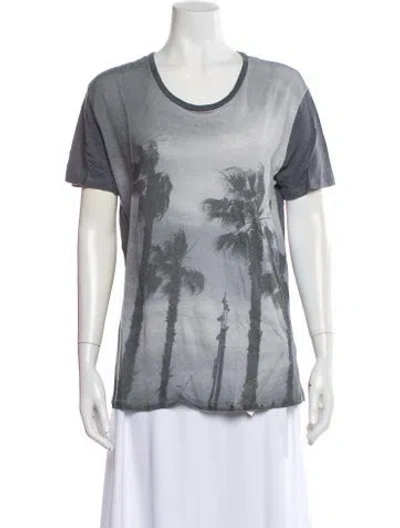 Pre-owned Iro Linen Graphic Print T-shirt In Gray