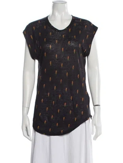 Pre-owned Iro Linen Graphic Print T-shirt In Gray