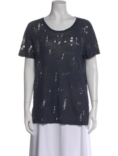 Pre-owned Iro Linen Graphic Print T-shirt In Gray