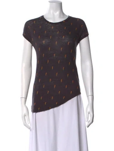 Pre-owned Iro Linen Graphic Print T-shirt In Grey