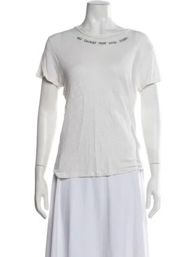 Pre-owned Iro Linen Graphic Print T-shirt In White