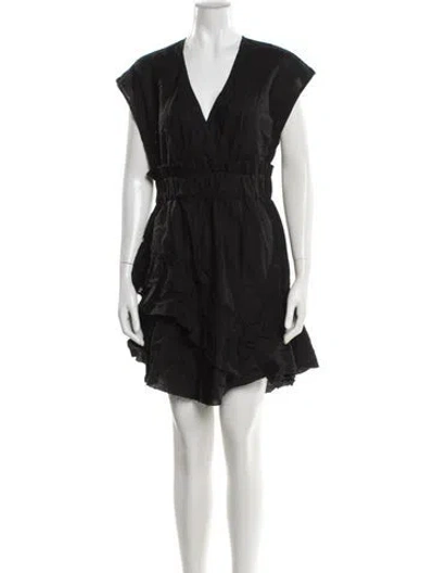 Pre-owned Iro Linen Mini Dress In Black