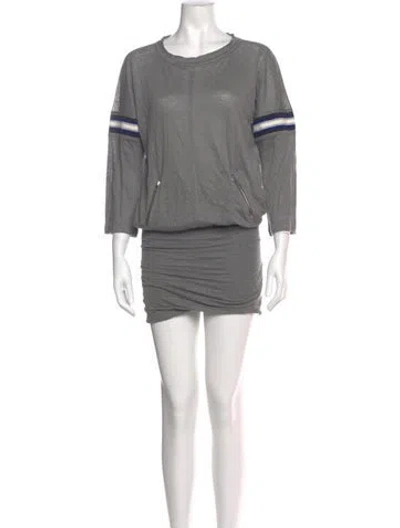 Pre-owned Iro Linen Mini Dress In Gray