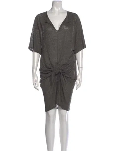 Pre-owned Iro Linen Mini Dress In Gray
