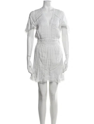 Pre-owned Iro Linen Mini Dress In White