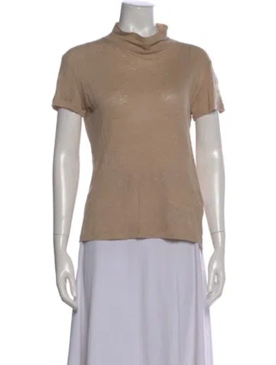 Pre-owned Iro Linen Mock Neck Top In Neutral