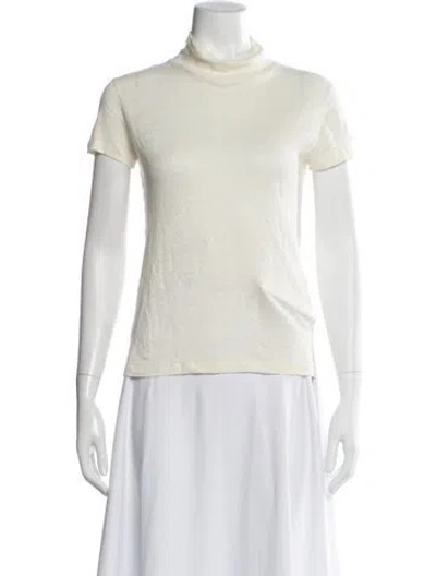 Pre-owned Iro Linen Mock Neck T-shirt In Neutral