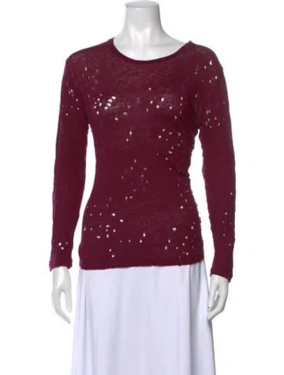 Pre-owned Iro Linen Patterned Sweater In Purple