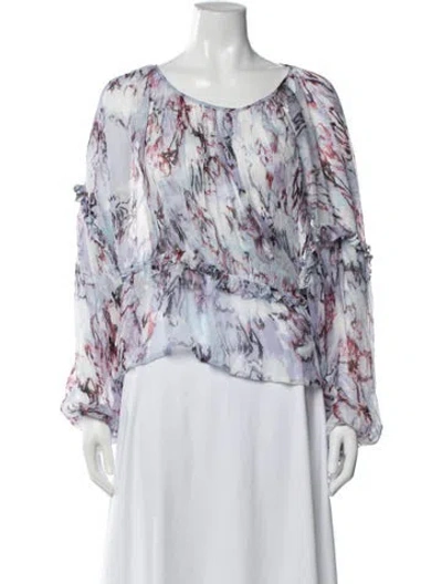 Pre-owned Iro Linen Printed Blouse In White