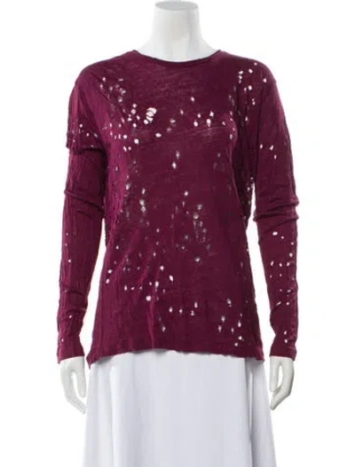 Pre-owned Iro Linen Printed Top In Purple