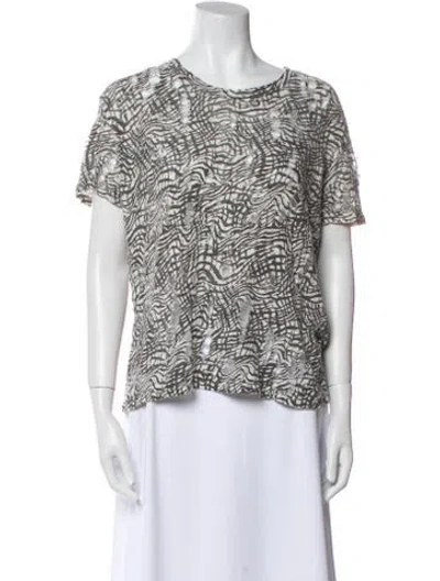 Pre-owned Iro Linen Printed T-shirt In Blue