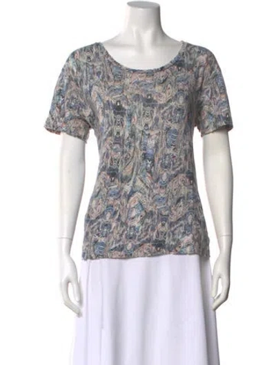 Pre-owned Iro Linen Printed T-shirt In Purple