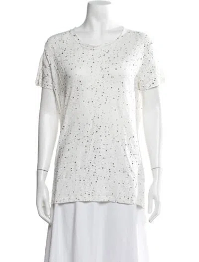 Pre-owned Iro Linen Printed T-shirt In White
