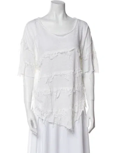 Pre-owned Iro Linen Scoop Neck Blouse In Neutral