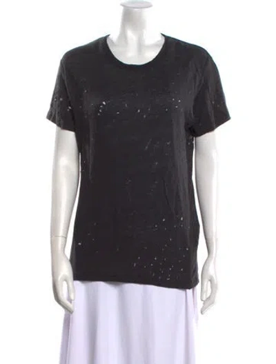 Pre-owned Iro Linen Scoop Neck Sweater In Black