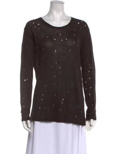 Pre-owned Iro Linen Scoop Neck Sweater In Brown