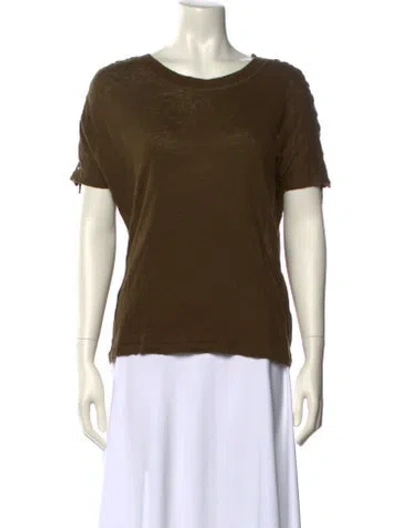 Pre-owned Iro Linen Scoop Neck Sweater In Green