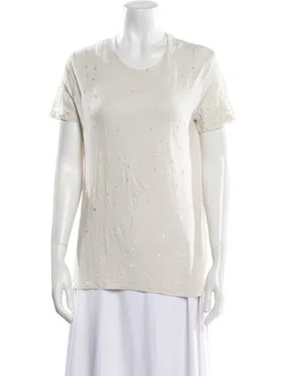 Pre-owned Iro Linen Scoop Neck Sweater In Neutral