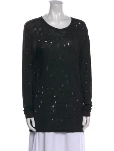 Pre-owned Iro Linen Scoop Neck Sweatshirt In Black