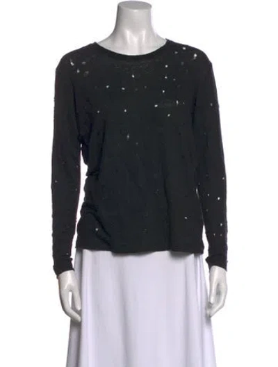 Pre-owned Iro Linen Scoop Neck Top In Black