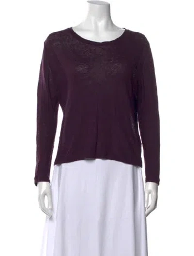 Pre-owned Iro Linen Scoop Neck Top In Blue