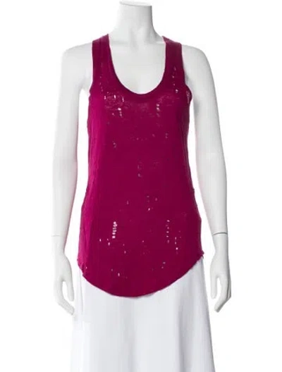 Pre-owned Iro Linen Scoop Neck Top In Pink