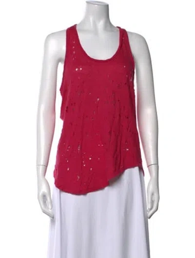 Pre-owned Iro Linen Scoop Neck Top In Pink