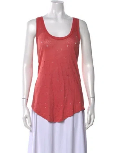 Pre-owned Iro Linen Scoop Neck Top In Red
