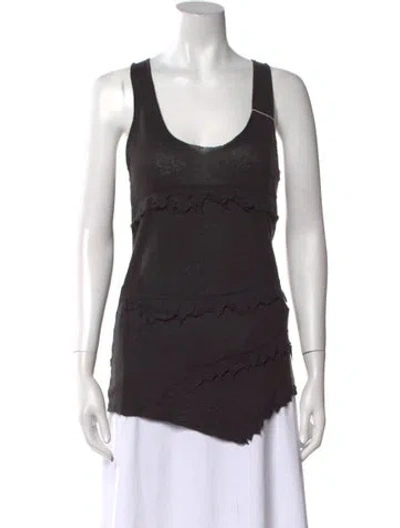 Pre-owned Iro Linen Scoop Neck Top W/ Tags In Gray