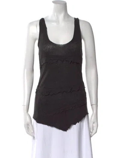 Pre-owned Iro Linen Scoop Neck Top W/ Tags In Gray